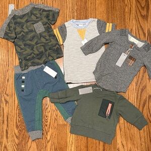 Green and Gray Kids Shirt Set